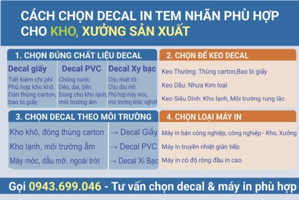 Cách Chọn Decal In Tem Nhãn Phù Hợp Cho Kho, Xưởng Sản Xuất