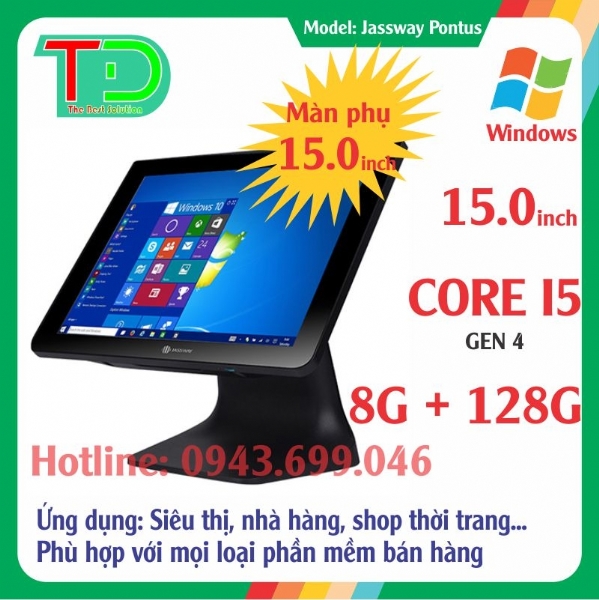Máy Bán Hàng Cảm Ứng POS JASSWAY PONTUS 2 Màn Hình