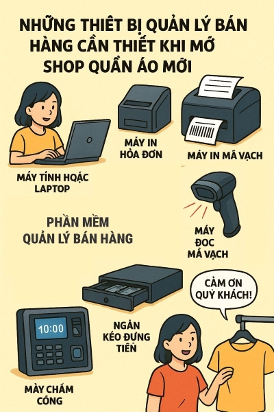 Những thiết bị quản lý bán hàng cần thiết khi mở shop quần áo mới