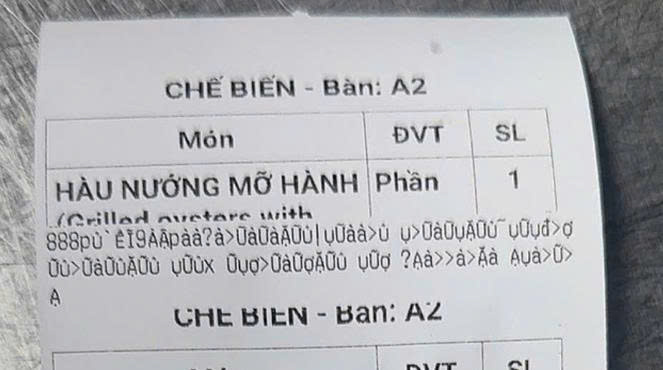Lỗi in ký tự lạ trên máy in hóa đơn 