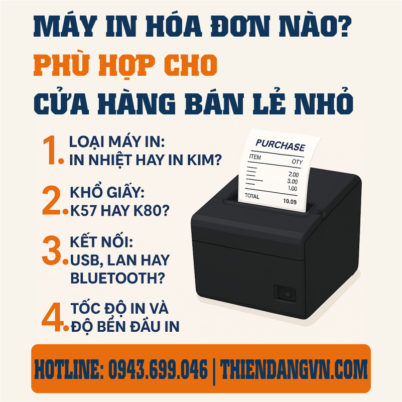 Máy in hóa đơn nào phù hợp với của hàng bán lẻ nhỏ