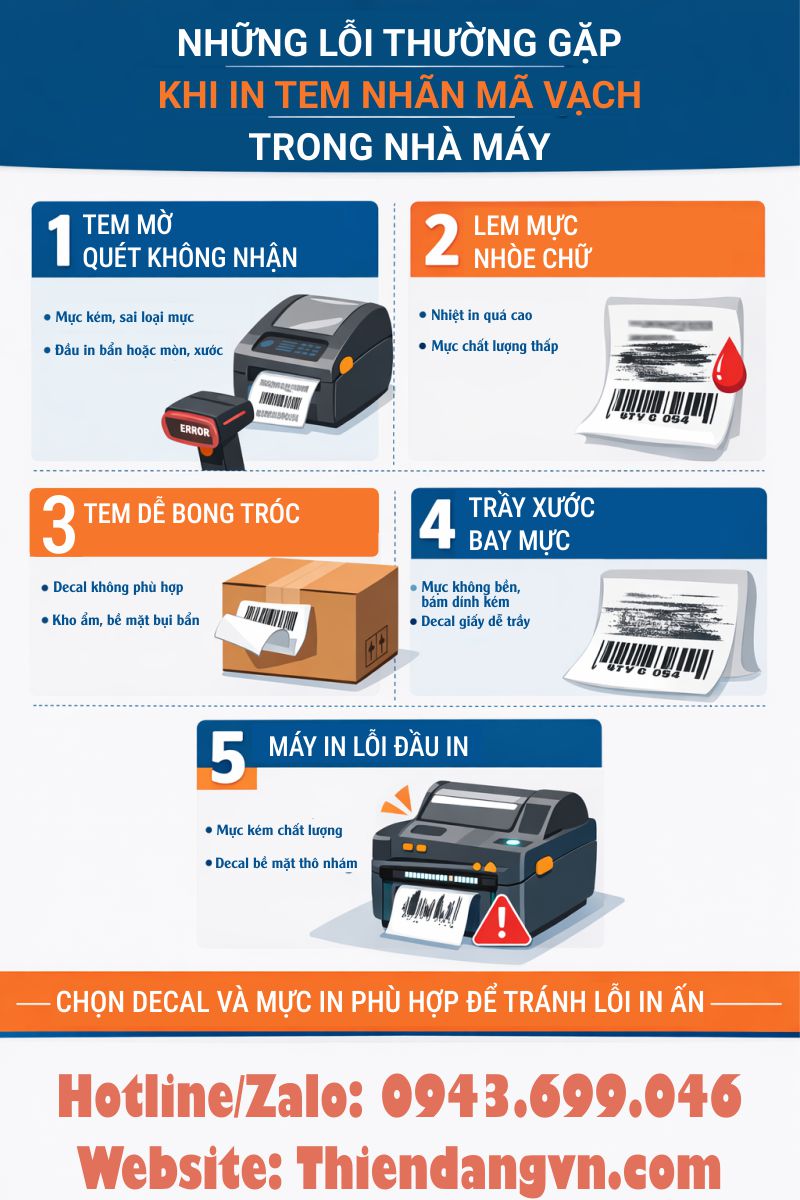 Những lỗi thường gặp khi in ấn tem nhãn mã vạch trong nhà máy