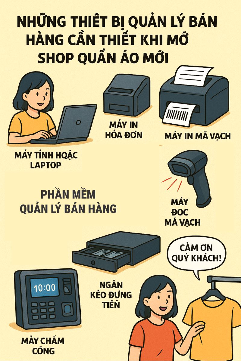Thiết bị quản lý bán hàng cần thiết khi mở shop mới