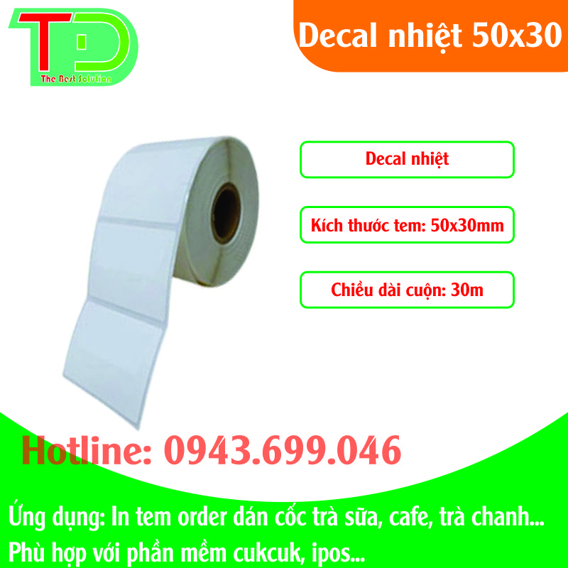 Decal nhiệt 50x30x30m